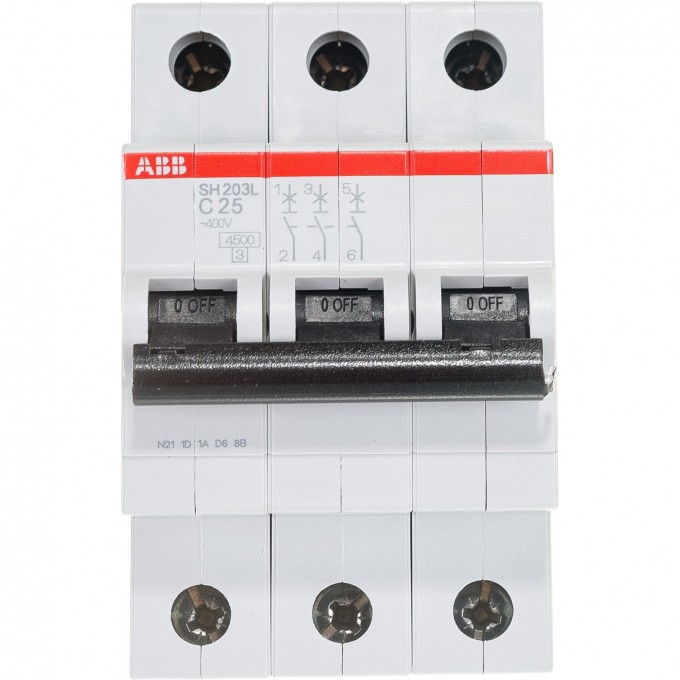 Выключатель автоматический модульный ABB SH203L 3п C 25А 4.5кА C25 2CDS243001R0254